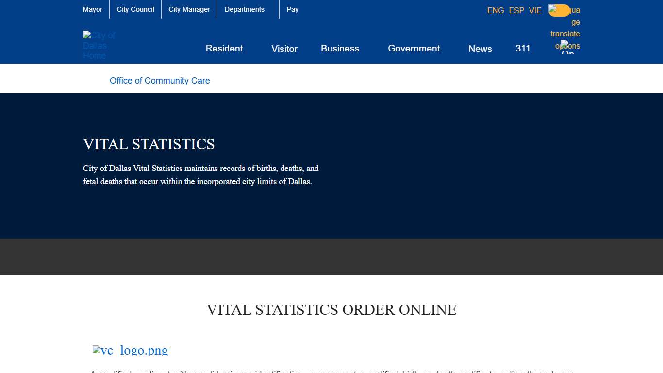 Office of Community Care & Empowerment Order Online